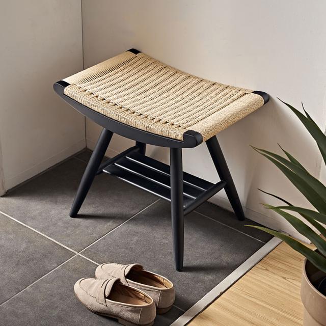 天然木フレームのペーパーコードスツール