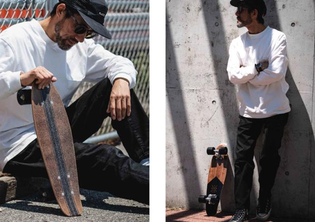 ファッションの一部としてスケボー片手に出かけてみて