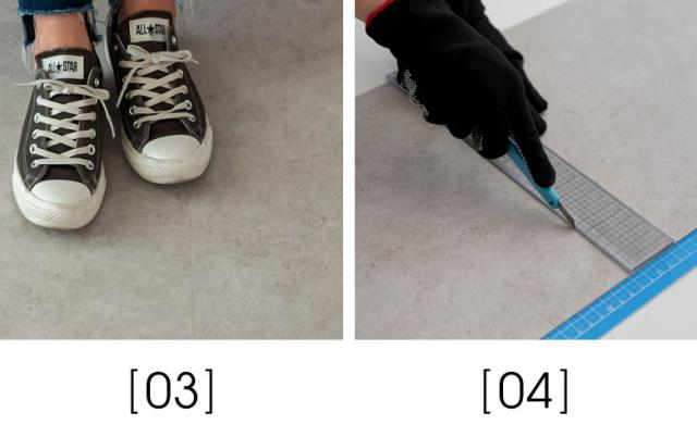 粘着式フロアタイル。軽くてコスパも良い床シート