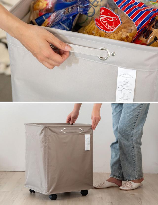 ハンドル＆キャスター付きで移動も簡単