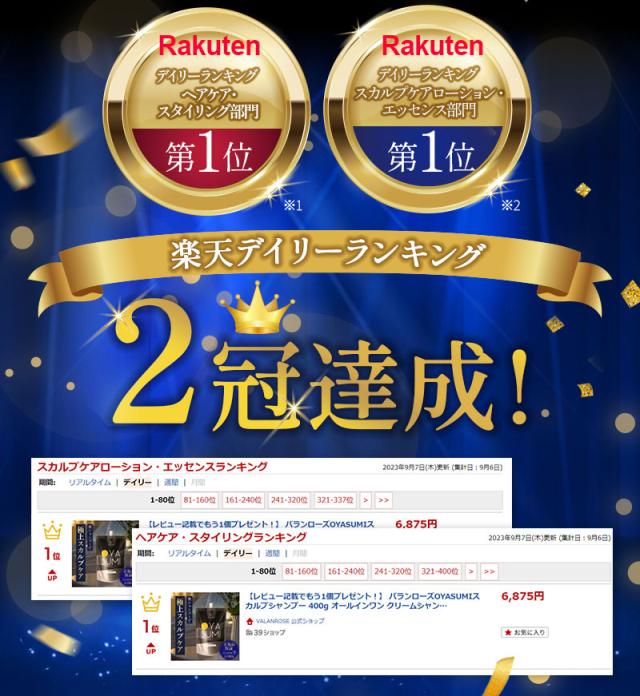 楽天デイリーランキング2冠達成