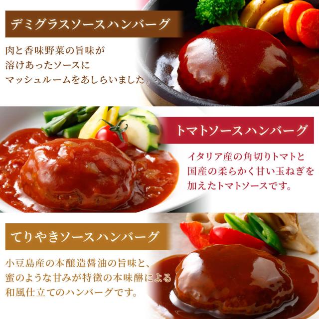 デミグラスソース トマトソース てりやきソース ハンバーグ