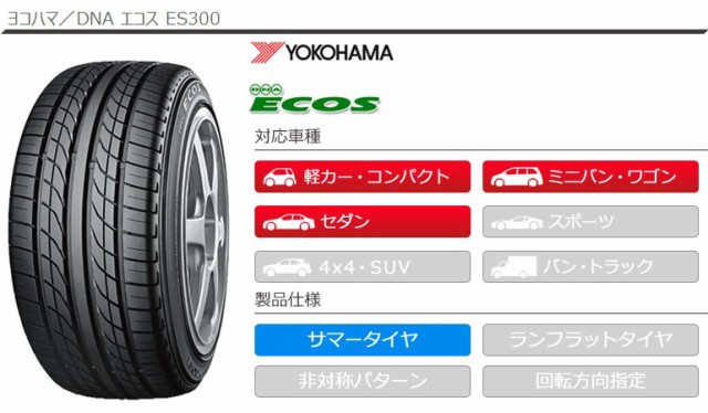 低価大特価 4本 サマータイヤ 165/60R13 73H ヨコハマ DNA エコス ES300 YOKOHAMA DNA ECOS ES300の通販はau PAY マーケット - クーポン配布中!タイヤ1番|商品ロットナンバー:470301458 新品在庫あ
