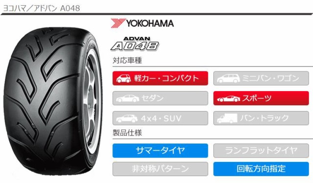 2本〜送料無料 サマータイヤ 165/55R12 72V REINF ヨコハマ アドバン A048 M YOKOHAMA ADVAN A048 【 スポーツ競技用】 正規品の通販はau PAY マーケット タイヤ1番 au PAY マーケット－通販サイト