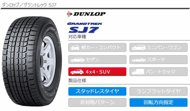 4本 ンロップ グラントレック SJ7 DUNLOP GRANDTREK SJ7 