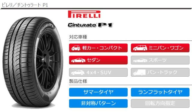 ピレリ チンチュラートp1 ．195/55R16.23年製．4本セット． 4本 サマータイヤ 195/55R16 87W ピレリ チントゥラート P1 ラン