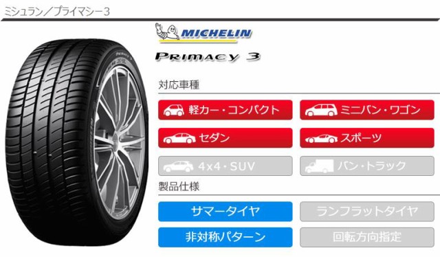 パンク保証付き【プランD】4本 サマータイヤ 225/55R17 97Y ミシュラン プライマシー3 AO アウディ承認 MICHELIN  PRIMACY 3 正規品の通販はau PAY マーケット - タイヤ1番 | au PAY マーケット－通販サイト