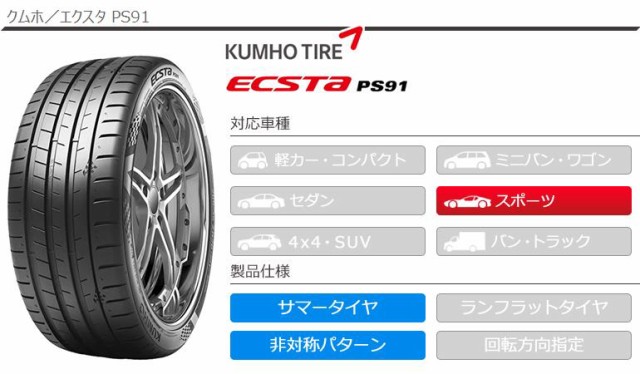 4本 サマータイヤ 235/35R19 (91Y) XL クムホ エクスタ PS91 KUMHO ECSTA PS91の通販はau PAY マーケット  - タイヤ1番 | au PAY マーケット－通販サイト