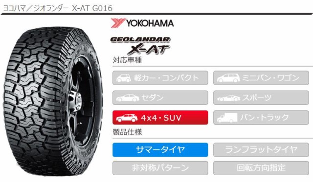 4本 サマータイヤ 225/75R16 103/100Q ヨコハマ ジオランダー X-AT G016 アウトラインホワイトレター YOKOHAMA  GEOLANDAR X-AT G016 OWL の通販はau PAY マーケット - タイヤ1番 | au PAY マーケット－通販サイト