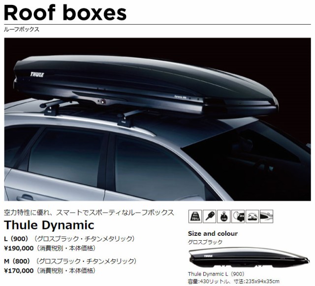 コメントありがとうございますTHULE ルーフボックス　ダイナミック800 グロスブラック