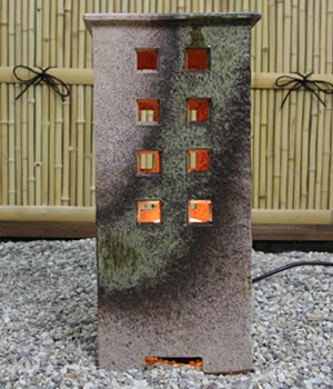 庭園灯　照明　ガーデンライト　屋外用照明　しがらきやき　陶器照明