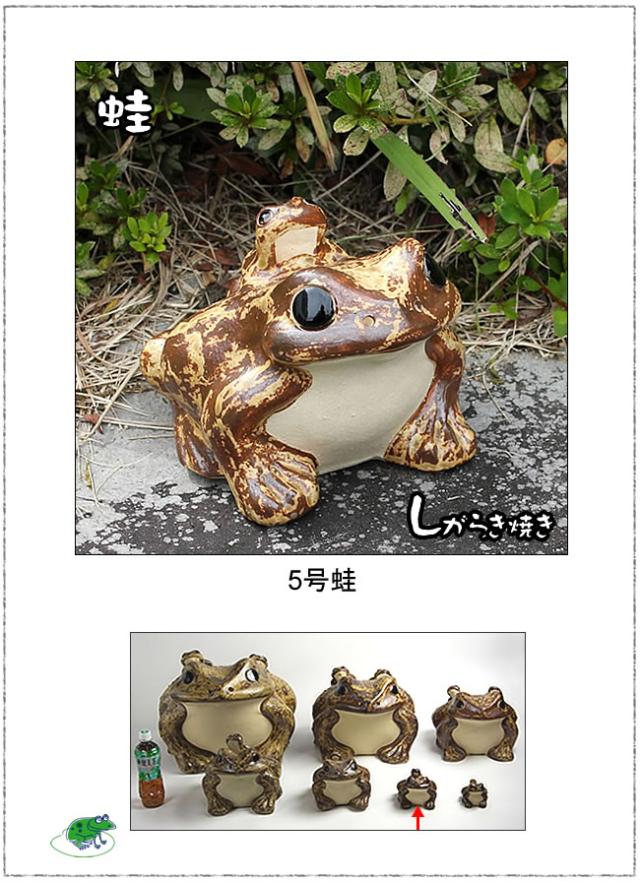 かえる置物 信楽焼き蛙 陶器カエル やきもの