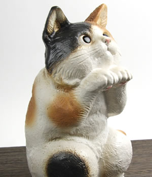 猫 置物 信楽焼