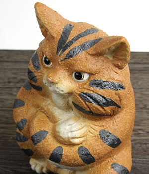 猫 置物 信楽焼