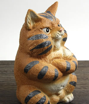 猫 置物 信楽焼
