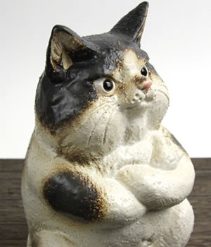 猫 置物 信楽焼
