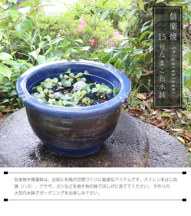 信楽焼き水鉢　すいれん鉢　金魚鉢　メダカ鉢　陶器睡蓮鉢　スイレン鉢