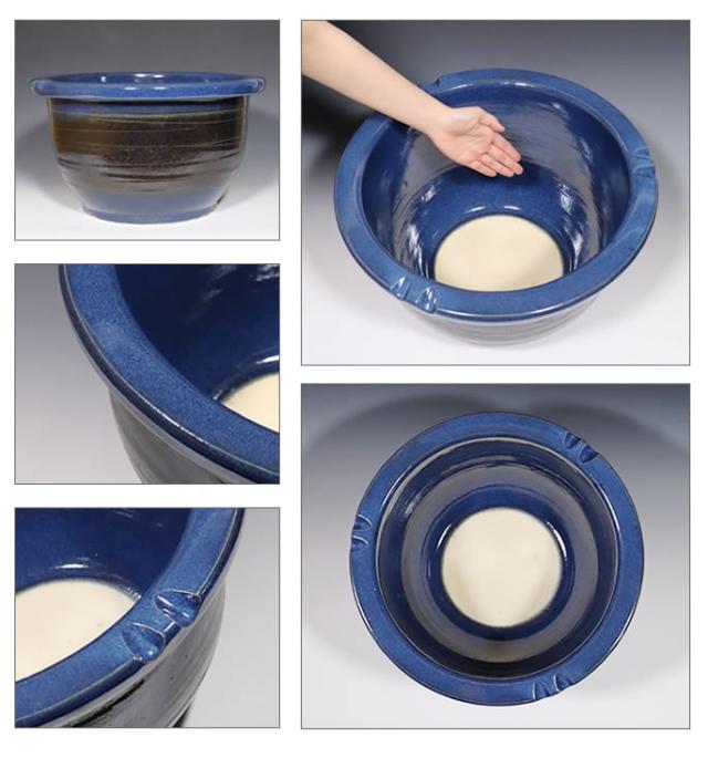 信楽焼き水鉢　すいれん鉢　金魚鉢　メダカ鉢　陶器睡蓮鉢　スイレン鉢