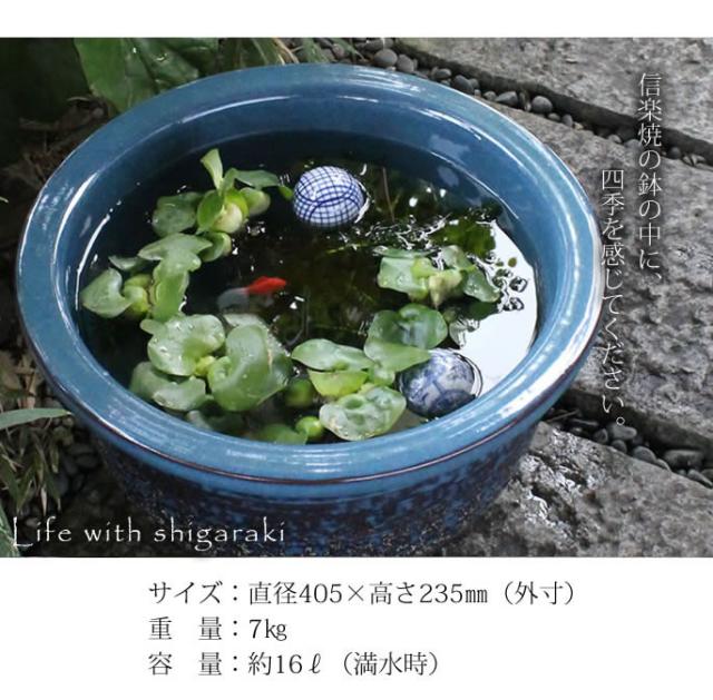 信楽焼き水鉢 すいれん鉢 金魚鉢 メダカ鉢 陶器睡蓮鉢 スイレン鉢