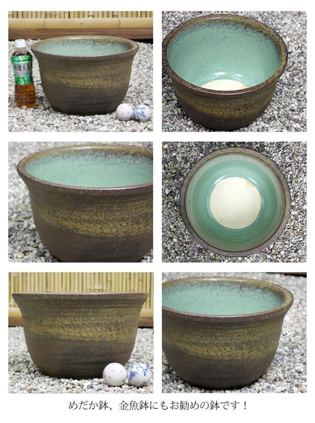 信楽焼き水鉢　すいれん鉢　金魚鉢　メダカ鉢　陶器睡蓮鉢　スイレン鉢