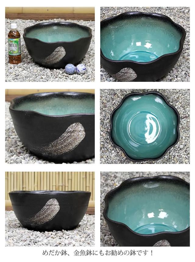 信楽焼き水鉢　すいれん鉢　金魚鉢　メダカ鉢　陶器睡蓮鉢　スイレン鉢