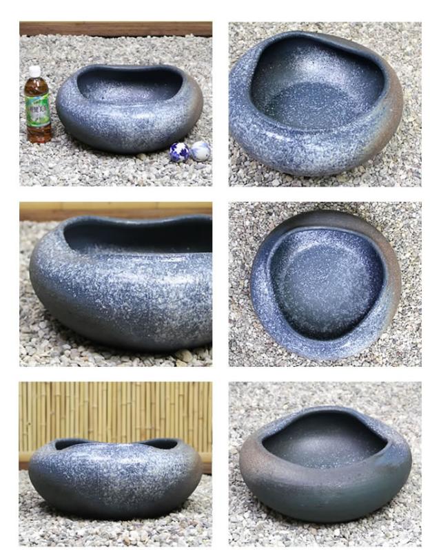 信楽焼き水鉢　すいれん鉢　金魚鉢　メダカ鉢　陶器睡蓮鉢　スイレン鉢