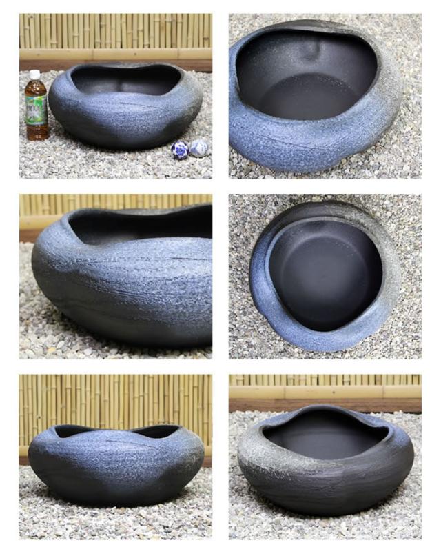 信楽焼き水鉢 すいれん鉢 金魚鉢 メダカ鉢 陶器睡蓮鉢 スイレン鉢