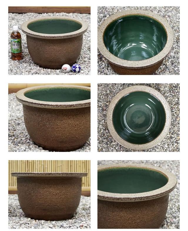 信楽焼き水鉢　すいれん鉢　金魚鉢　メダカ鉢　陶器睡蓮鉢　スイレン鉢