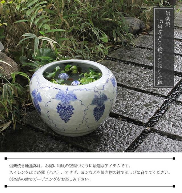 信楽焼き水鉢　すいれん鉢　金魚鉢　メダカ鉢　陶器睡蓮鉢　スイレン鉢