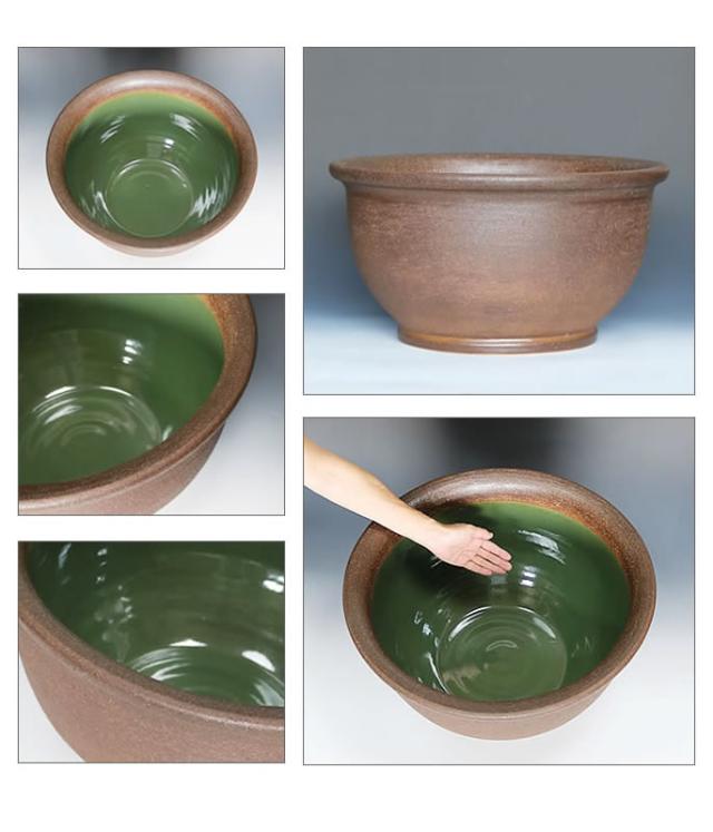 信楽焼き水鉢 すいれん鉢 金魚鉢 メダカ鉢 陶器睡蓮鉢 スイレン鉢