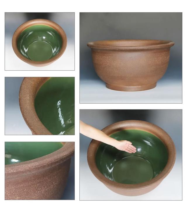 信楽焼き水鉢　すいれん鉢　金魚鉢　メダカ鉢　陶器睡蓮鉢　スイレン鉢