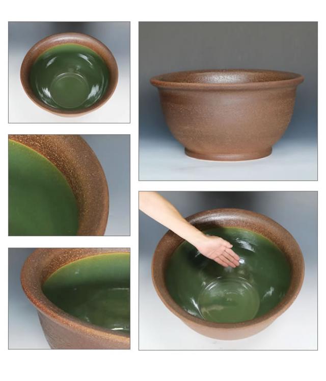 信楽焼き水鉢　すいれん鉢　金魚鉢　メダカ鉢　陶器睡蓮鉢　スイレン鉢