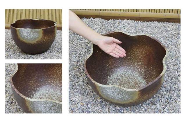 信楽焼き水鉢　すいれん鉢　金魚鉢　メダカ鉢　陶器睡蓮鉢　スイレン鉢