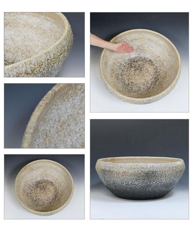 信楽焼き水鉢　すいれん鉢　金魚鉢　メダカ鉢　陶器睡蓮鉢　スイレン鉢