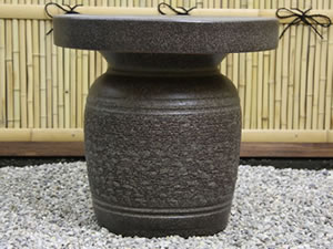 テーブルセット　陶器つく信楽焼テーブルセット　ガーデン　庭園セット　やきもの机