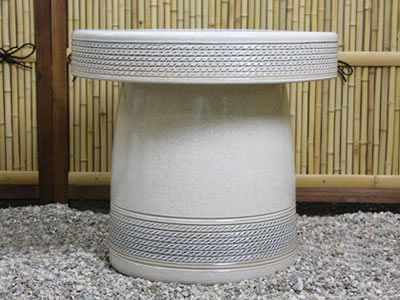 テーブルセット　陶器つく信楽焼テーブルセット　ガーデン　庭園セット　やきもの机