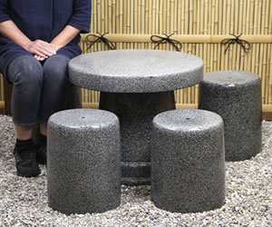 テーブルセット　陶器つく信楽焼テーブルセット　ガーデン　庭園セット　やきもの机