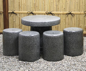 テーブルセット　陶器つく信楽焼テーブルセット　ガーデン　庭園セット　やきもの机