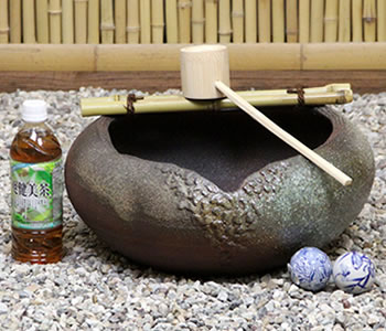 つくばい 陶器ツクバイ しがらきやき蹲 信楽焼