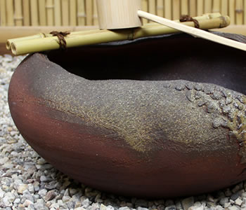 つくばい 陶器ツクバイ しがらきやき蹲 信楽焼