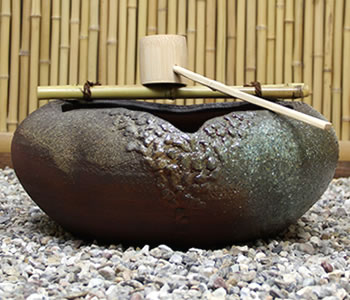 つくばい 陶器ツクバイ しがらきやき蹲 信楽焼