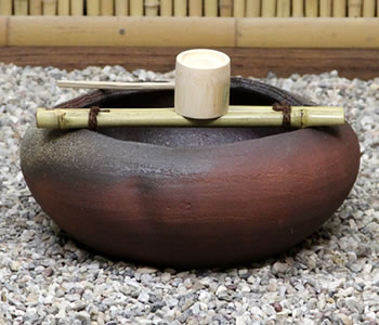 つくばい 陶器ツクバイ しがらきやき蹲 信楽焼