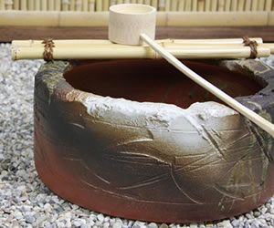 つくばい 陶器ツクバイ しがらきやき蹲 信楽焼