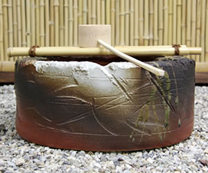 つくばい 陶器ツクバイ しがらきやき蹲 信楽焼