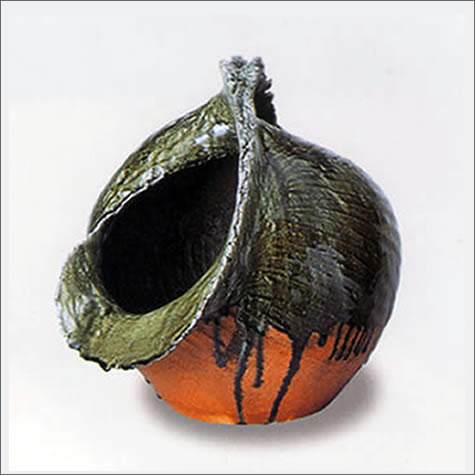 しがらき焼 吐水口 陶器の湯こぼし