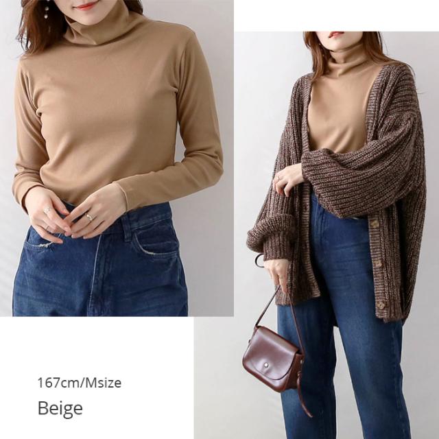 ハイネックリブプル