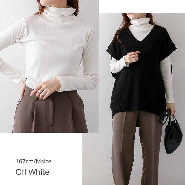 ハイネックリブプル