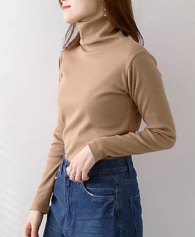 ハイネックリブプル