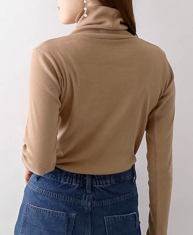 ハイネックリブプル