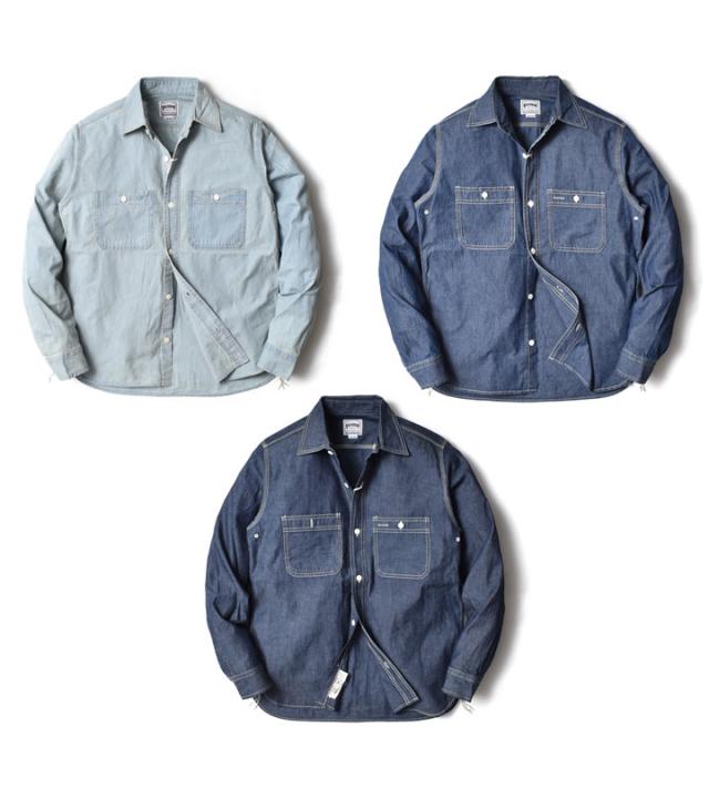 シャンブレワークシャツ